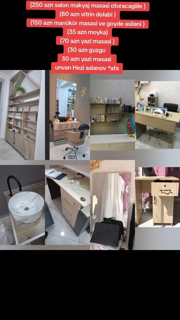 Все для дома и сада: (250 azn salon makyaj masasi oturacagiile ) (80 azn vitrin dolabi )
