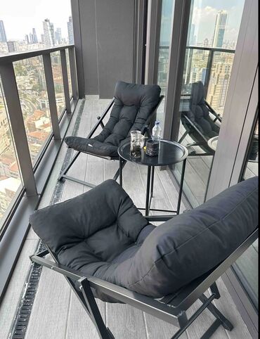 Bağ kresloları: Həm şezlonqlar həm də sehpa qatlana bilir, komfortludur, bağ evi — 12