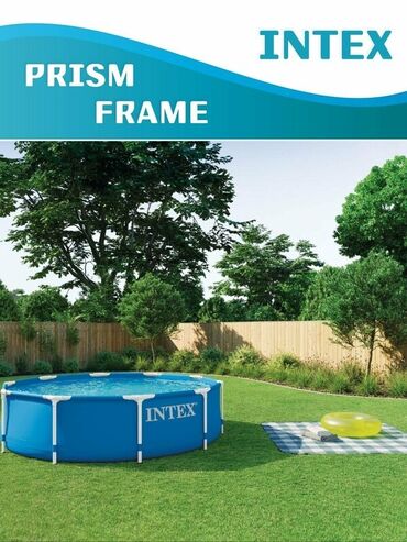бассейн резиновый: 305х76 см Круглый каркасный бассейн Intex Metal Frame Pool Размер -