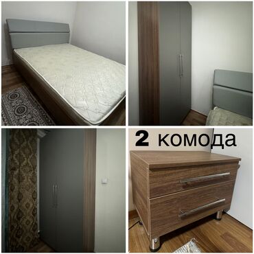 разгрузка гардероба: Спальный гарнитур. Состоит из : - Кровать с мягким изголовьем серого