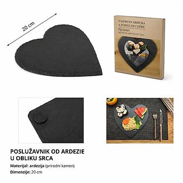KMT Podmetač od škriljevca u obliku srca 2407364 - Opis: Elegantna