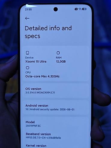 Мобильные телефоны и аксессуары: Xiaomi, 15 Ultra, Б/у, 256 ГБ, цвет - Черный, 2 SIM — 2