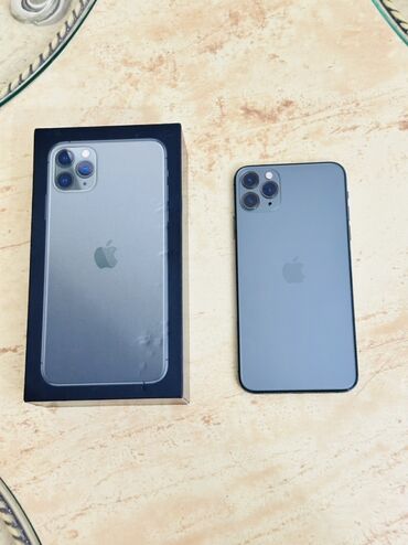 Apple iPhone: IPhone 11 Pro Max, 64 GB, Matte Midnight Green, Barmaq izi, Face ID