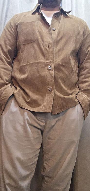 payız kurtkaları: Təmiz dəri gödəkçə Brend Massimo Dutti . Kişi üçün süet effekti olan — 1