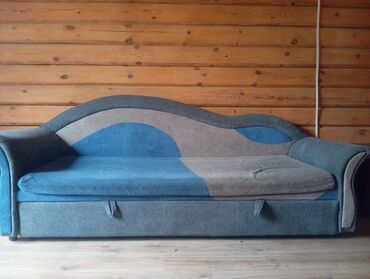 диван раскладной двойка: Модульный диван, цвет - Синий, Б/у