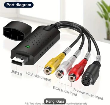 Audio və video kabellər: Video kasetlərin kompüterin yaddaşına köçürmək üçün USB çihaz. Köhnə — 5