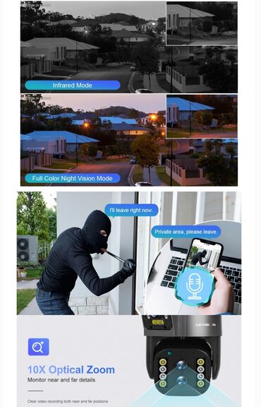 Video kamere: Cena 6500 din WiFi Spoljna Rotirajuća Kamera sa 2 sočiva (nezavisno — 3