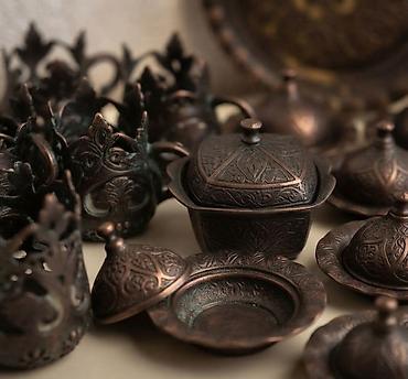 cay: Çay dəsti, rəng - Qəhvəyi, Metal, 6 nəfərlik — 2