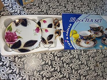 cay destleri: Çay dəsti, rəng - Qızılı, Farfor, 12 nəfərlik, Rusiya — 4