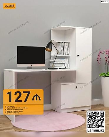 Sifarişlə mebel: Düz masa, Stulsuz, Polkalı, Siyirməsiz, Sadə laminat — 1