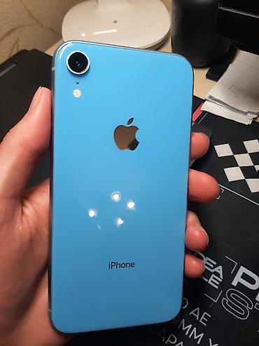 чехол на х: IPhone Xr, Б/у, 128 ГБ, Голубой, Кабель, 100 % — 2