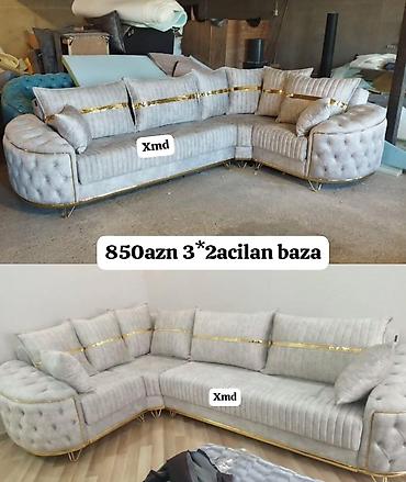 sederek is: Künc divan – açılan baza ilə - Ölçü: 3×2 m - Rəng: açıq boz - — 1