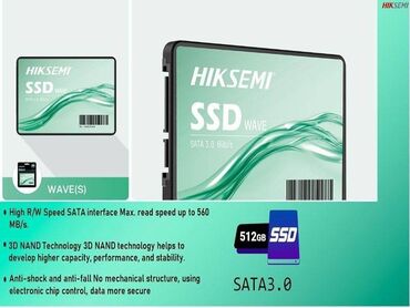 Жесткие диски, переносные винчестеры: Накопитель, Новый, Hikvision, SSD, 512 ГБ, 2.5", Для ноутбука