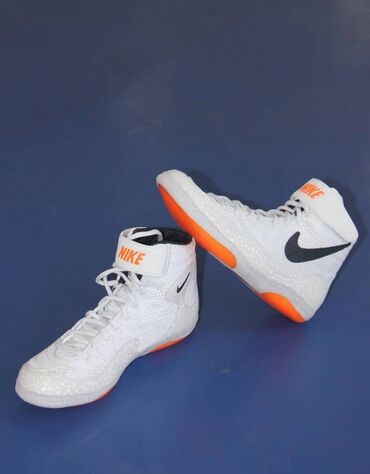 носки оптом найк: Борцовки Nike (высокие) - Цвет: белый с оранжевыми акцентами и