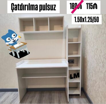 Kompüter masası, Açılmayan, Dördbucaq masa