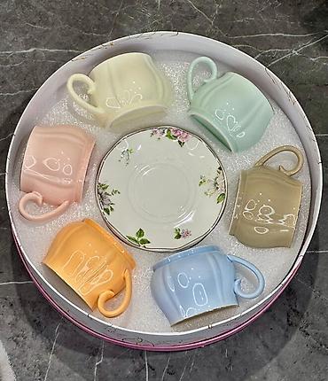 çay servis: Çay dəsti, rəng - Narıncı, Keramika, 6 nəfərlik — 3