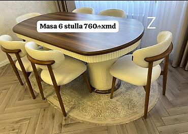 komputer oturacaqlari: Qonaq otağı üçün, Yeni, Açılmayan, Oval masa, 6 stul — 1