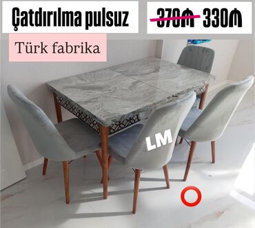 Uşaq və gənc otağı üçün dəstlər: Mətbəx üçün, Yeni, 4 stul