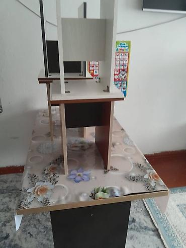 bunk bed: Двухъярусная детская кровать, Б/у, ЛДСП, цвет - Зеленый — 2