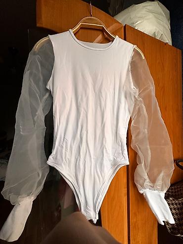 pull and: Белое боди с прозрачными рукавами - Модель: боди с длинным рукавом - — 2