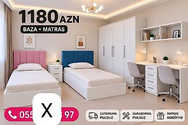 Uşaq/yeniyetmə otağı üçün tam mebel dəsti Tərkib: - 2 ədəd tək lalafo.az -da Uşaq/yeniyetmə otağı üçün tam mebel dəsti Tərkib: - 2 ədəd tək