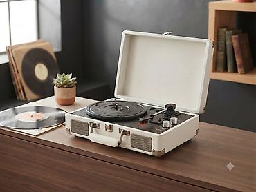 gramofon satilir: Kompakt dizaynlı vinil patefon - Daşınması rahat, açılıb-bağlanan — 1