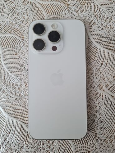 Çəngəllər: IPhone 15 Pro, 128 GB, White Titanium, Simsiz şarj, Face ID, Sənədlərlə