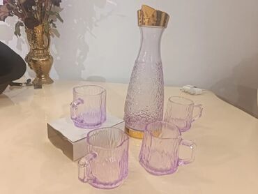 турка для кофе цена: Набор для напитков из фактурного стекла, сиреневый. Состав: - кувшин