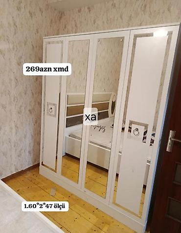 Ağ rəngli 5 qapılı geyim dolabı - Üz qapılarında tamhündür güzgülər lalafo.az -da Ağ rəngli 5 qapılı geyim dolabı - Üz qapılarında tamhündür güzgülər