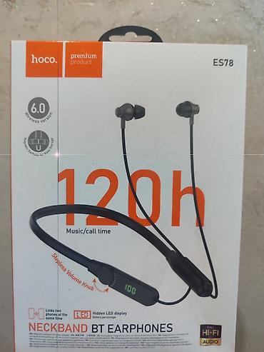 apple studio: HOCO ES78 — беспроводные наушники-гарнитура формата neckband — 1