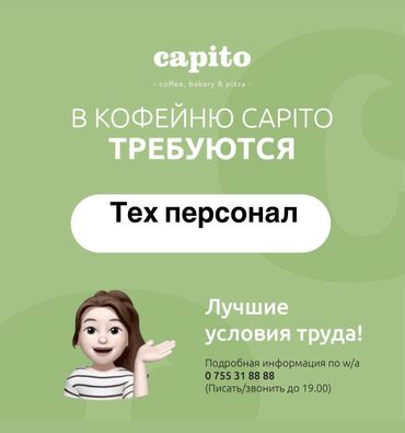 официант на ночную смену: Талап кылынат Тазалоочу, Төлөм Жума сайын