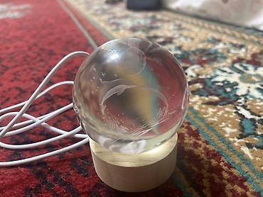 Ночники: Кристальный 3D‑шар с подсветкой на деревянной подставке - Стеклянный — 4