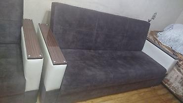 termo modelleri: Qonaq otağı üçün dəst – 1 divan + 2 kreslo - Rəng: tünd qəhvəyi — 3