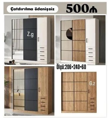 barter evler yeni: *Kupe Dolab 💫500Azn* Yeni və sifarişlə ✔️İstehsal:Rusiya Laminatı