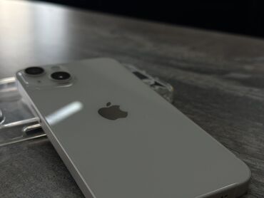 аккумулятор на айфон: IPhone 13, Колдонулган, 128 ГБ, White Titanium, Коргоочу айнек, Каптама, Кабель, 88 %