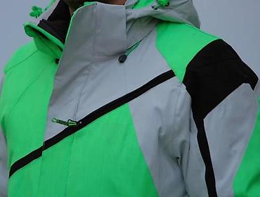 elastin poliamid: Muška zimska/ski jakna u neon zelenoj boji sa sivim i crnim detaljima — 5