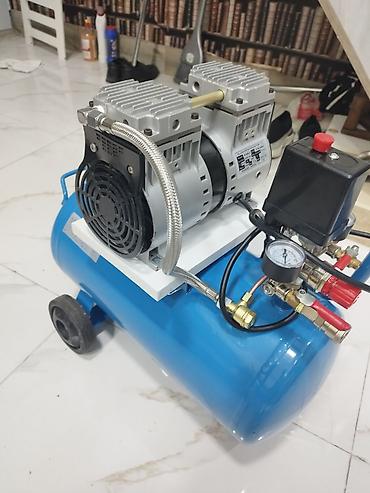 kompressor 50: Səssiz elektrik hava kompressoru – mobil, yağsız tip 25 litrlikdir — 1