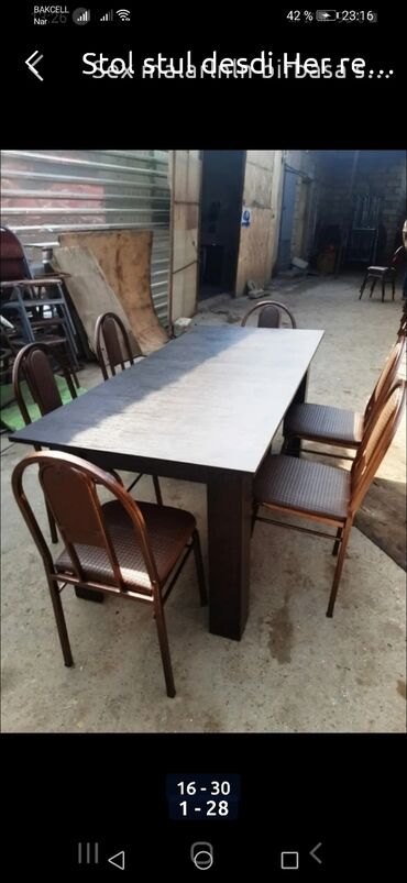 Sifarişlə masa və oturacaq dəstləri: Stol stul desti Fabridən satışı var. Modellər coxdur Rəng secimi etmək — 23