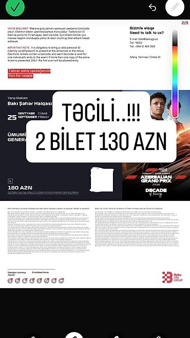 Məhsul: Formula 1 Azərbaycan Qran Prisi üçün biletlər - Tədbir