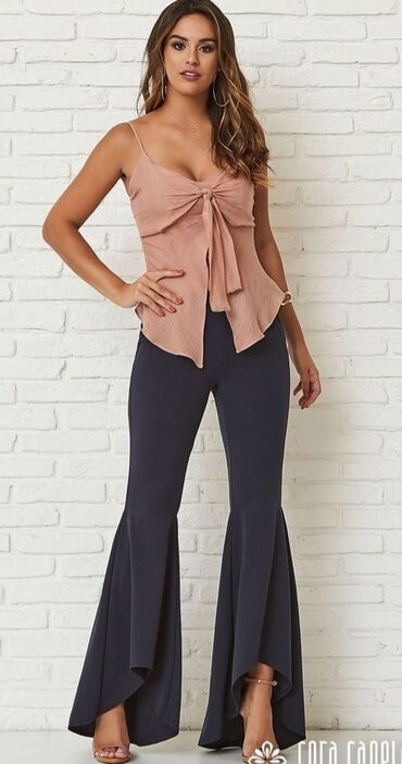 Pantalone: L (EU 40), Visok struk, Zvoncare — 10