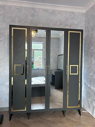 Dolablar: Yeni, 4 qapılı, Güzgülü, Ağ, Açılan, Düz dolab — 1