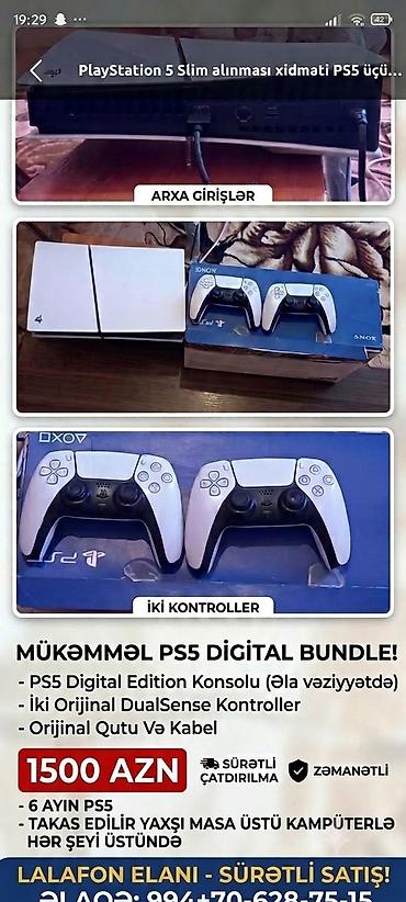 playstation prokat: Mükəmməl PS5 Digital Bundle - PS5 Digital Edition konsolu - İki ədəd — 1