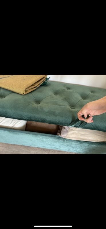 Банкетки: Мягкая банкетка с ящиком для хранения - Цвет: изумрудно‑зелёный - — 2