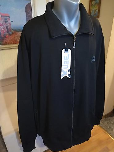 bez tech fleece: Novi muski duks sa kragnom u velikom broju Benx 5XL Crni — 3