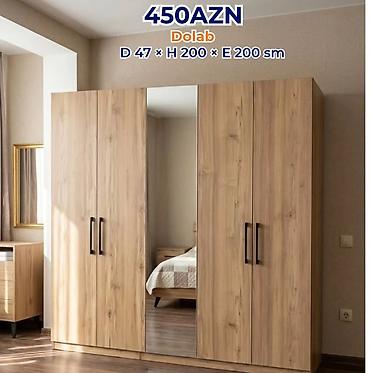 taxta şkaf: 450 AZN Dolab – D 47 × H 200 × E 200 sm - 4 qapılı geniş geyim dolabı — 1