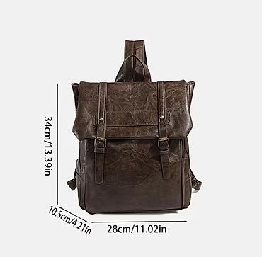 чехол 13: Рюкзак из качественной эко-кожи, красивый благородный коричневый цвет — 4