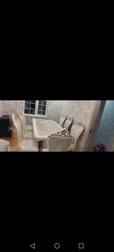 bag evleri ucun stol stul: Qonaq otağı üçün, İşlənmiş, Açılmayan, Dördbucaq masa, 7 stul, Türkiyə