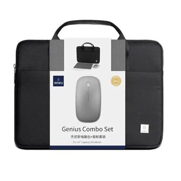 сумки для ноутбука: Сумка, коврик, мышка для ноутбука 14 дюймов WiWU Genius Combo Арт.3474