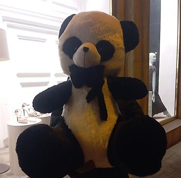 toy pudil: Böyük ölçülü panda yumşaq oyuncaq - Klassik qara‑ağ dizayn, boyun — 1
