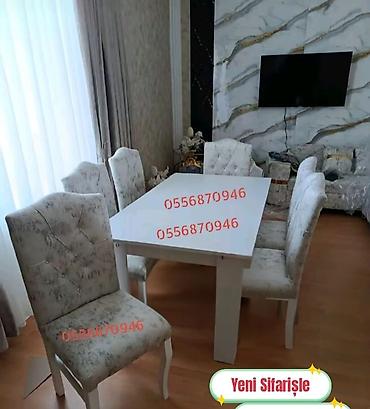 reseption masa: Qonaq otağı üçün, Yeni, Açılmayan, Dördbucaq masa, 6 stul — 6